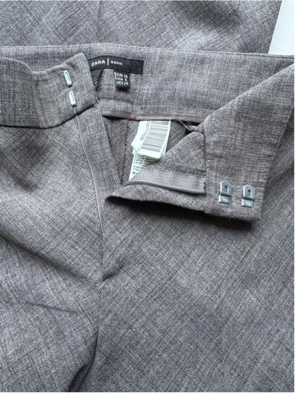 Zara Basic | Gray Tailored Trousers Front Seam Size 6 - Picture 8 of 15